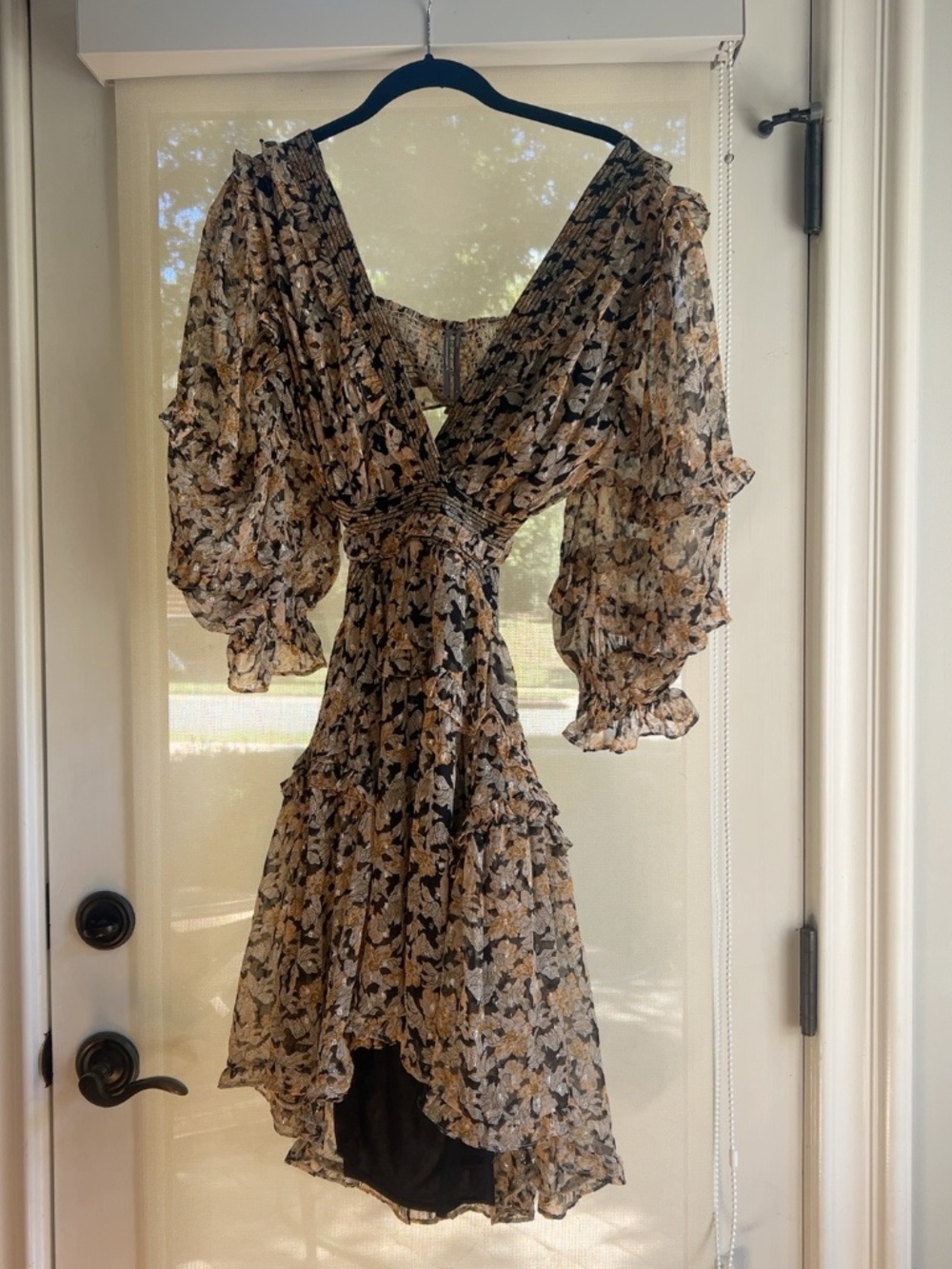 NWT By Anthropologie Floral Open Back High Low Dress S $178